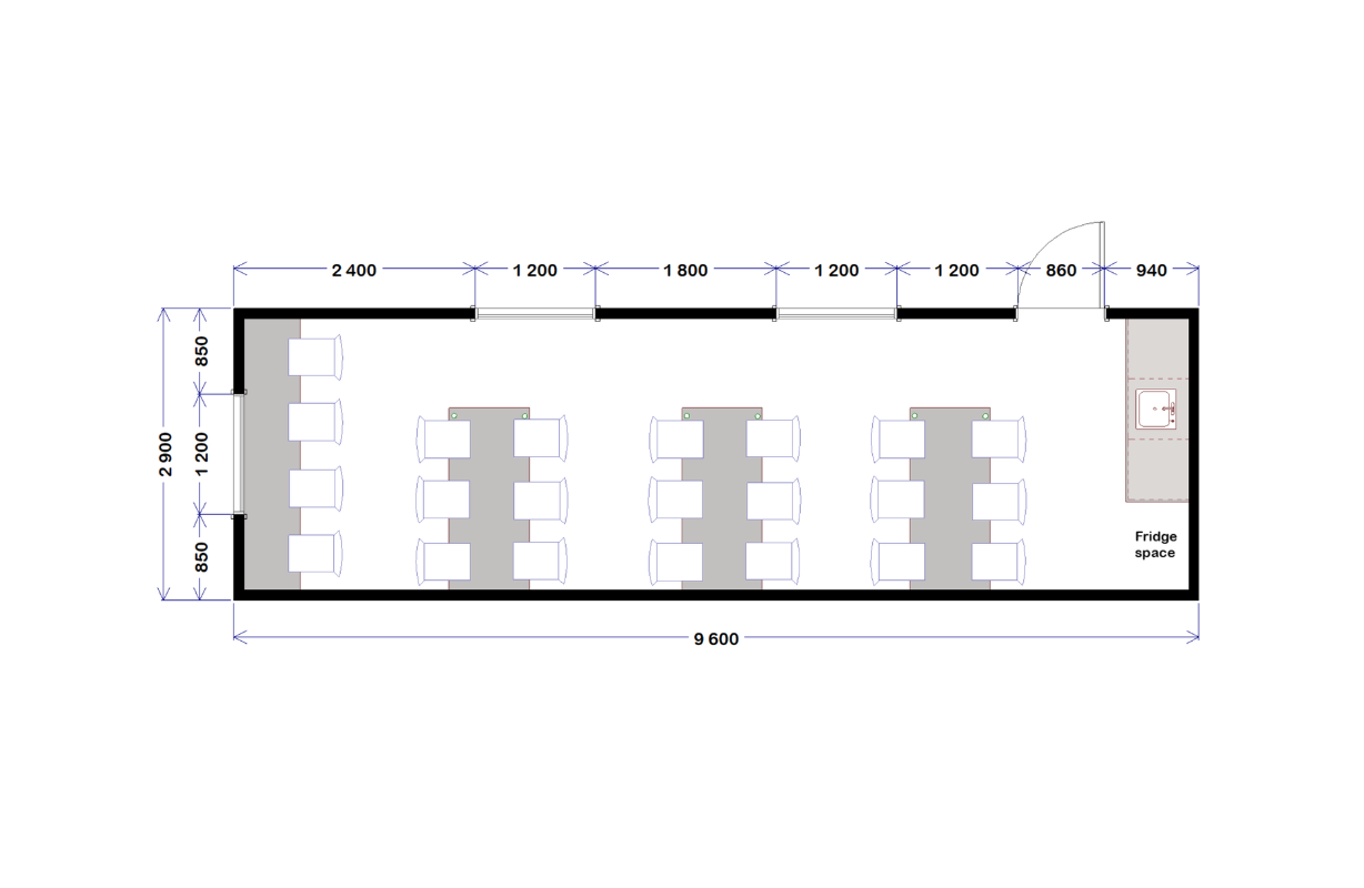 Lunch Room - 9.6m x 2.9m