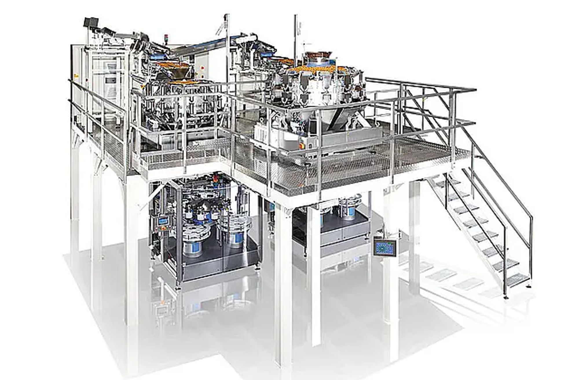 Baked products are weighed/counted in a Hastamat handling system.