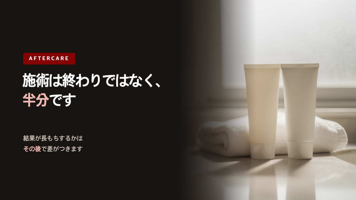 施術は終わりではなく、半分です - アフターケアがルーティンになった理由