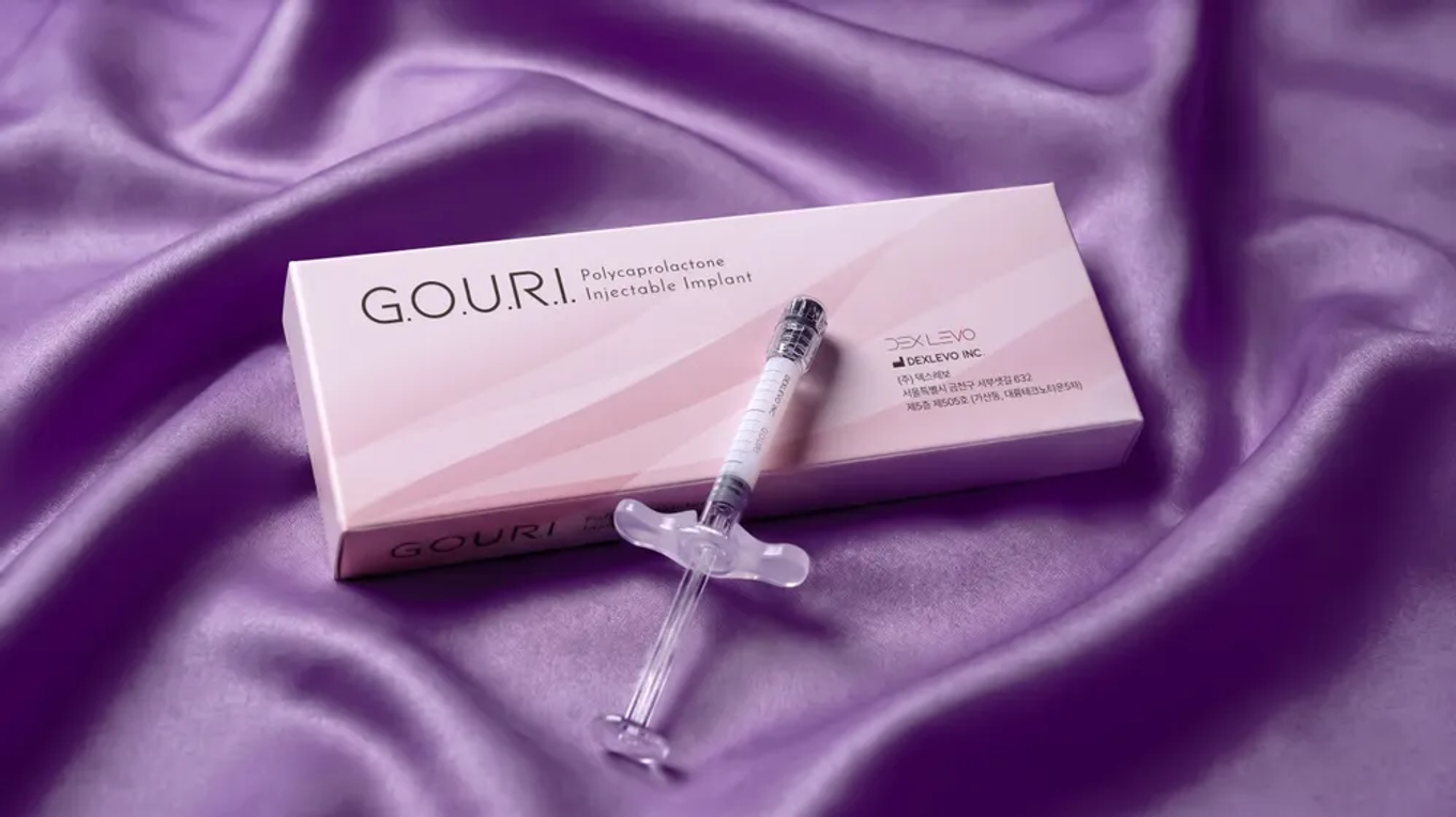 GOURI liquid PCL (polycaprolactone) collagen booster - actual product package and syringe