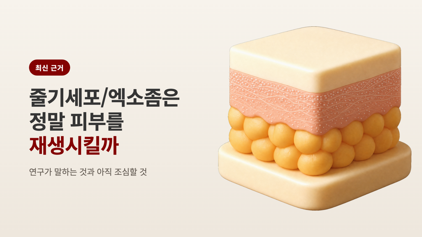 줄기세포/엑소좀은 정말 피부를 재생시킬까 / 연구가 말하는 것과 아직 조심할 것