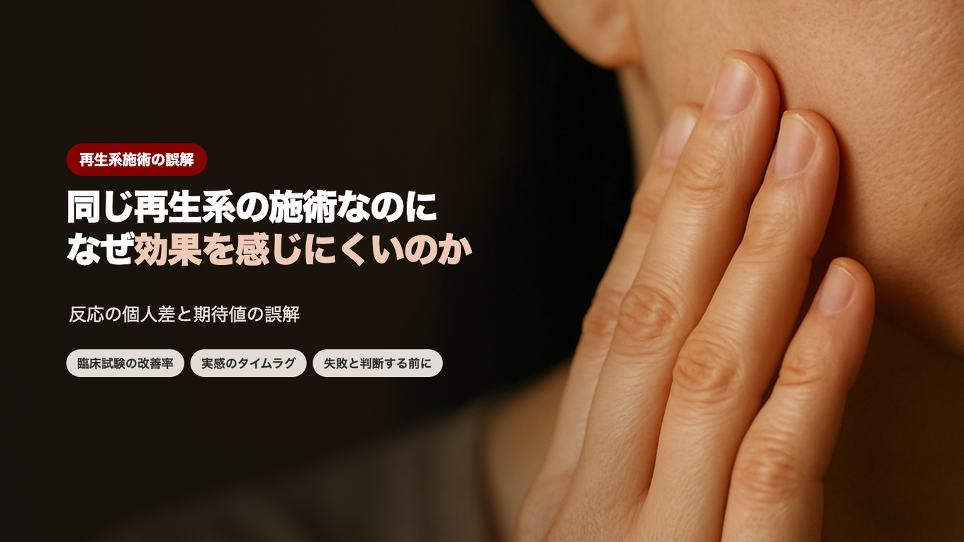同じ再生系の施術なのに、なぜ自分は効果を感じにくいのか - 反応の個人差と期待値の誤解