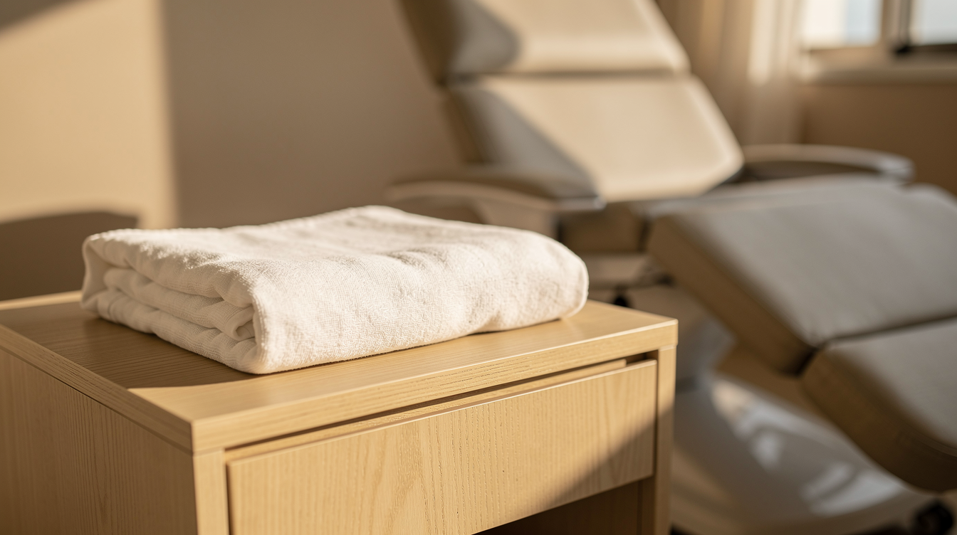 Calm clinic care mood to aid post-treatment recovery and soothing