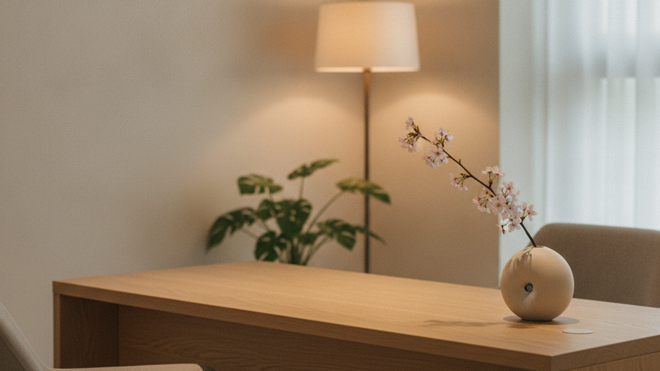 A clinic consultation corner where we look first at remaining collagen and skin condition, then set an age-appropriate order