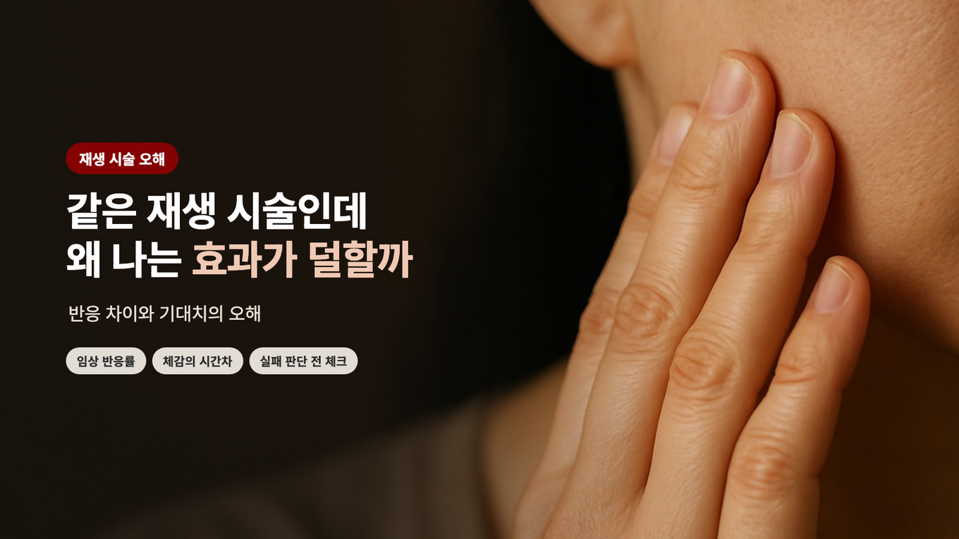 같은 재생 시술인데 왜 나는 효과가 덜할까 - 반응 차이와 기대치의 오해