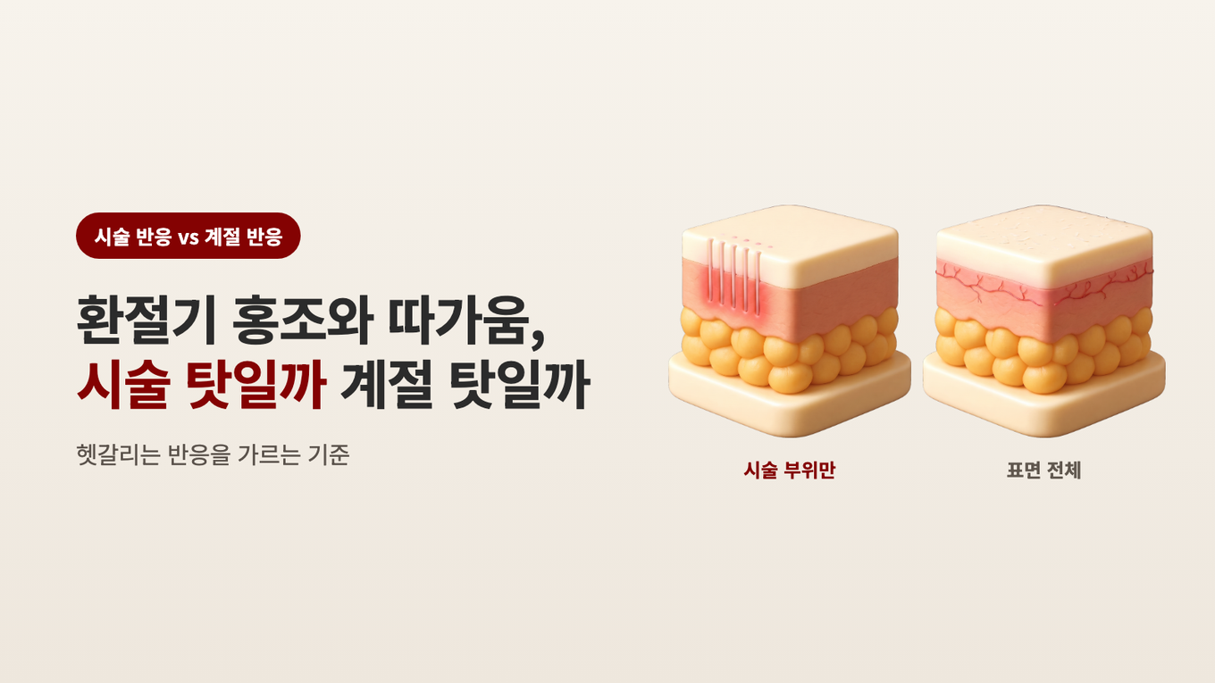 환절기 홍조와 시술 후 따가움을 구분하는 기준을 정리한 썸네일