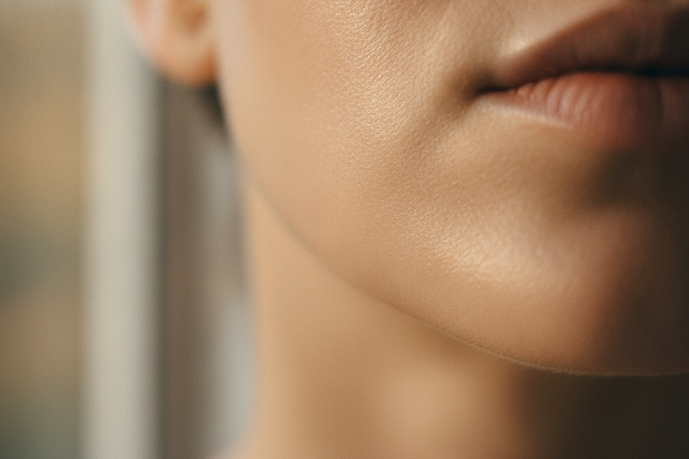 Settled and healthy skin texture that matches the seasonal care adjustments - a calm skin mood with a subtle glow
