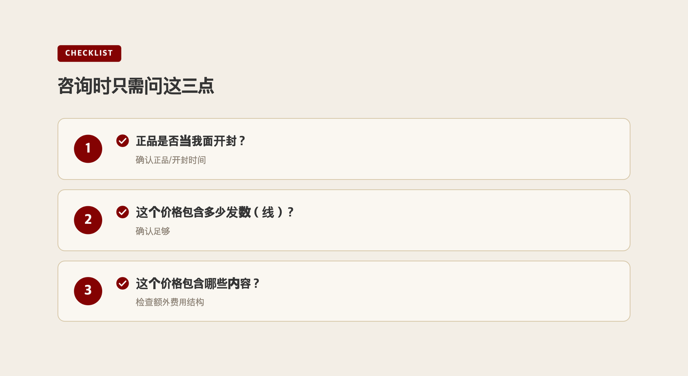 咨询时需确认的三个问题图示