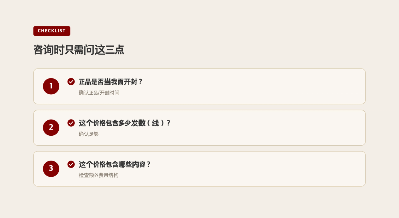 咨询时需确认的三个问题图示