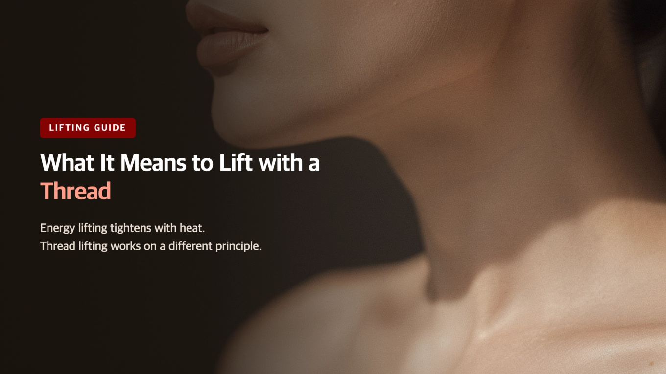 Illustration demonstrating the principles of thread lifting for a defined jawline and neck