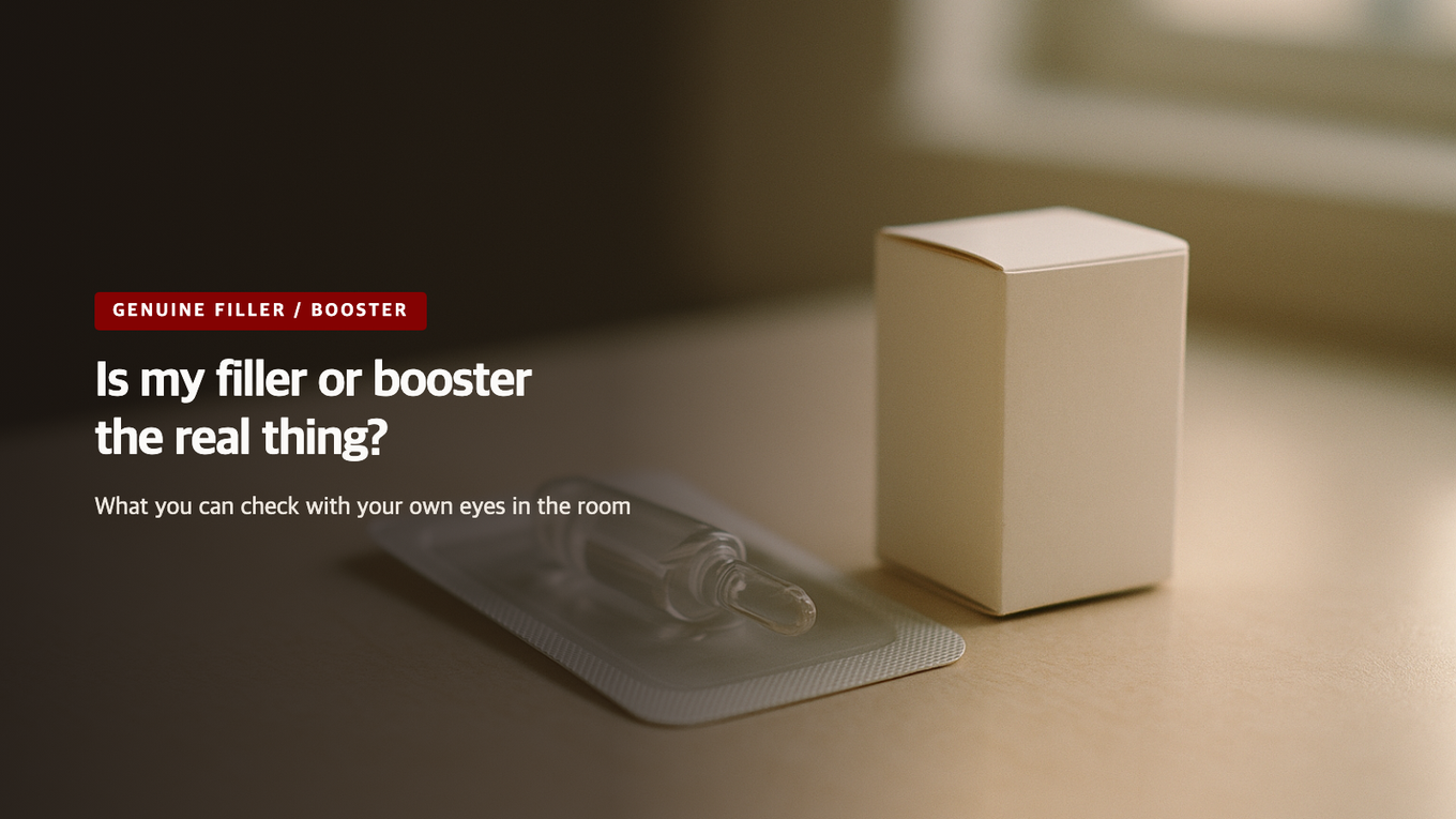 Is my filler or booster the real thing - what you can check with your own eyes in the room