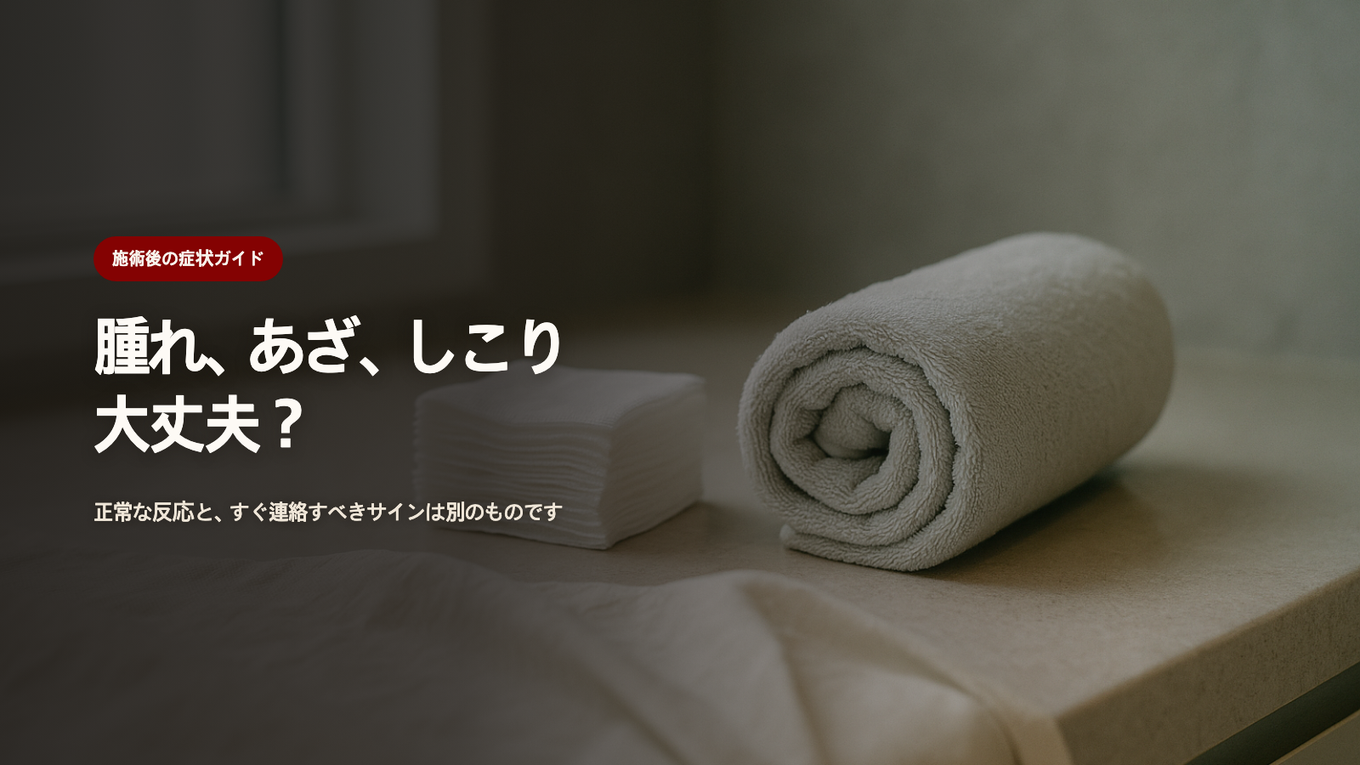 ブースター施術後の腫れ・あざ・しこり、どこまでが正常?