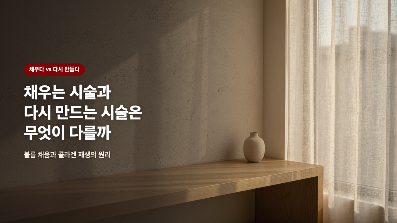 채우는 시술과 다시 만드는 시술은 무엇이 다를까 / 볼륨 채움과 콜라겐 재생의 원리