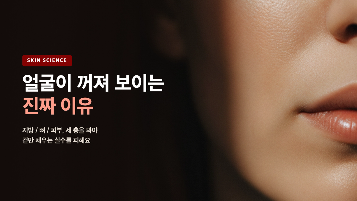 얼굴이 꺼져 보이는 진짜 이유 - 지방/뼈/피부 세 층을 봐야 겉만 채우는 실수를 피해요