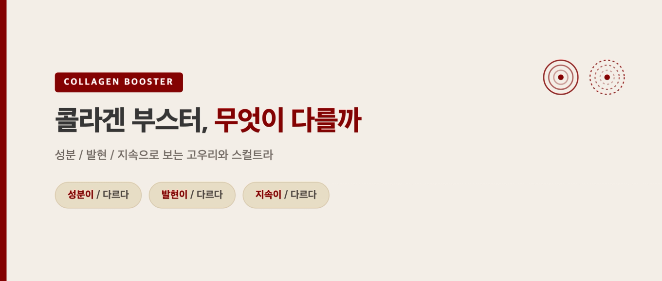 콜라겐 부스터, 무엇이 다를까 - 성분·발현·지속으로 보는 고우리와 스컬트라