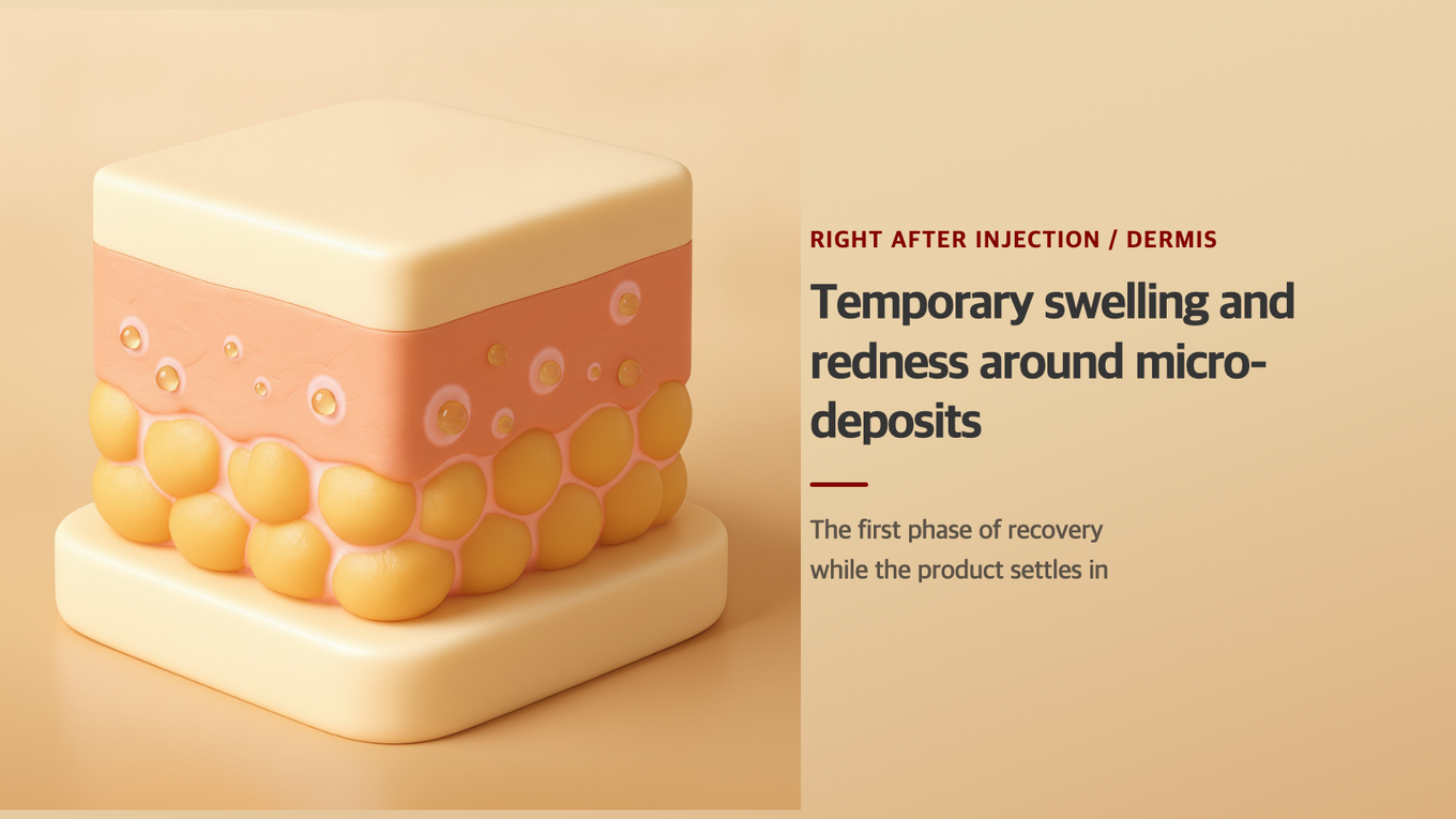 Post-Injection Dermis - Temporary Swelling and Redness Around Fine Distributed Substances