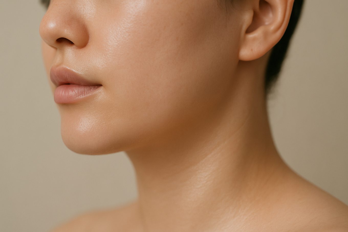 Healthy skin texture with a natural glow from a nourished dermis
