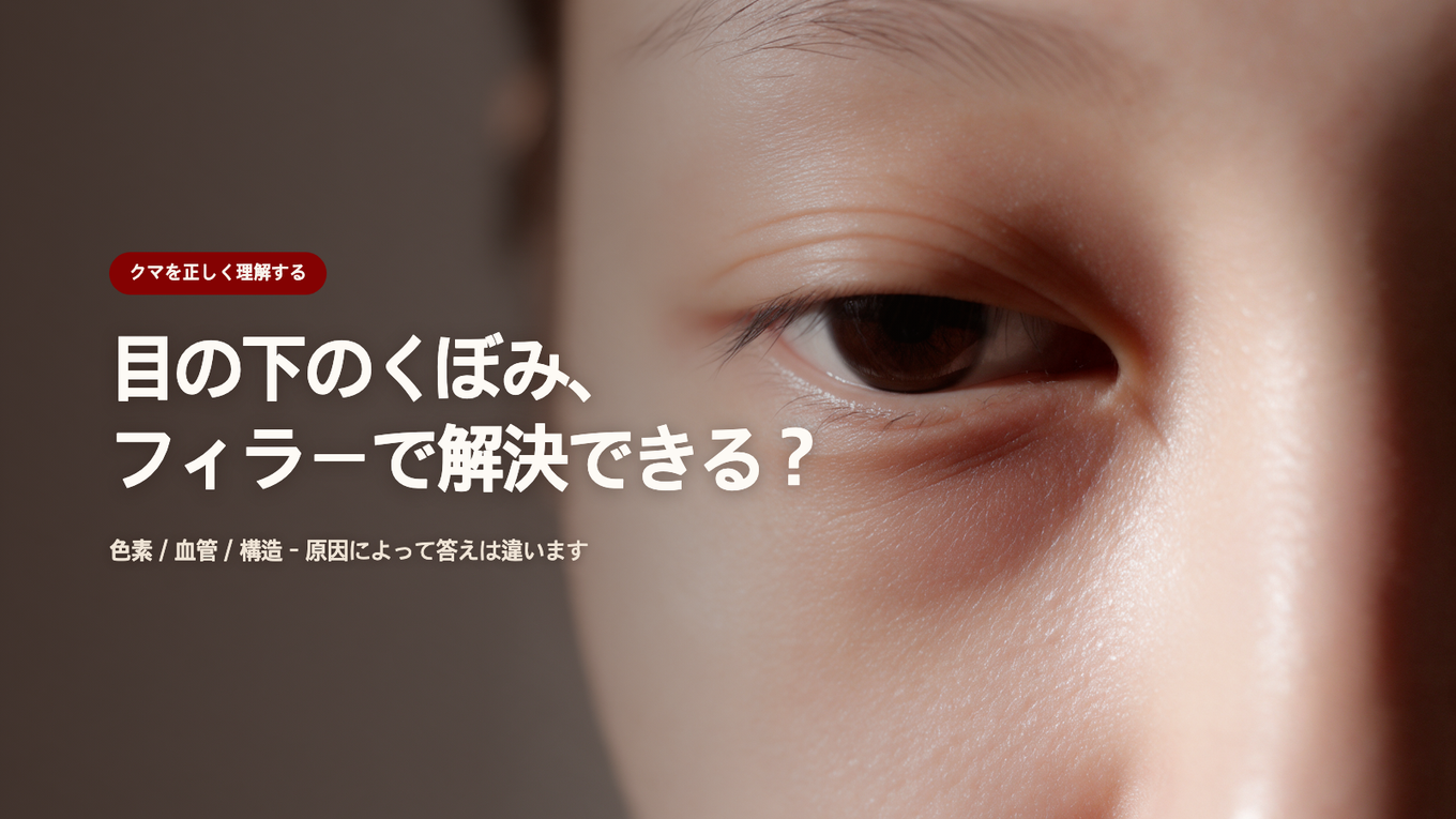 目の下のくぼみ、フィラーが解決策? - 色素/血管/構造、原因により異なる解決策
