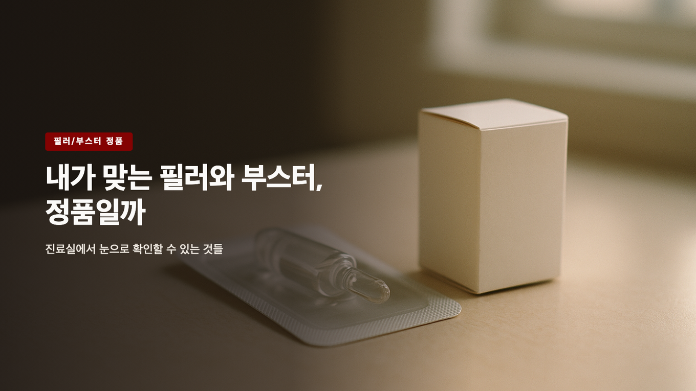 내가 맞는 필러와 부스터, 정품일까 - 진료실에서 눈으로 확인할 수 있는 것들