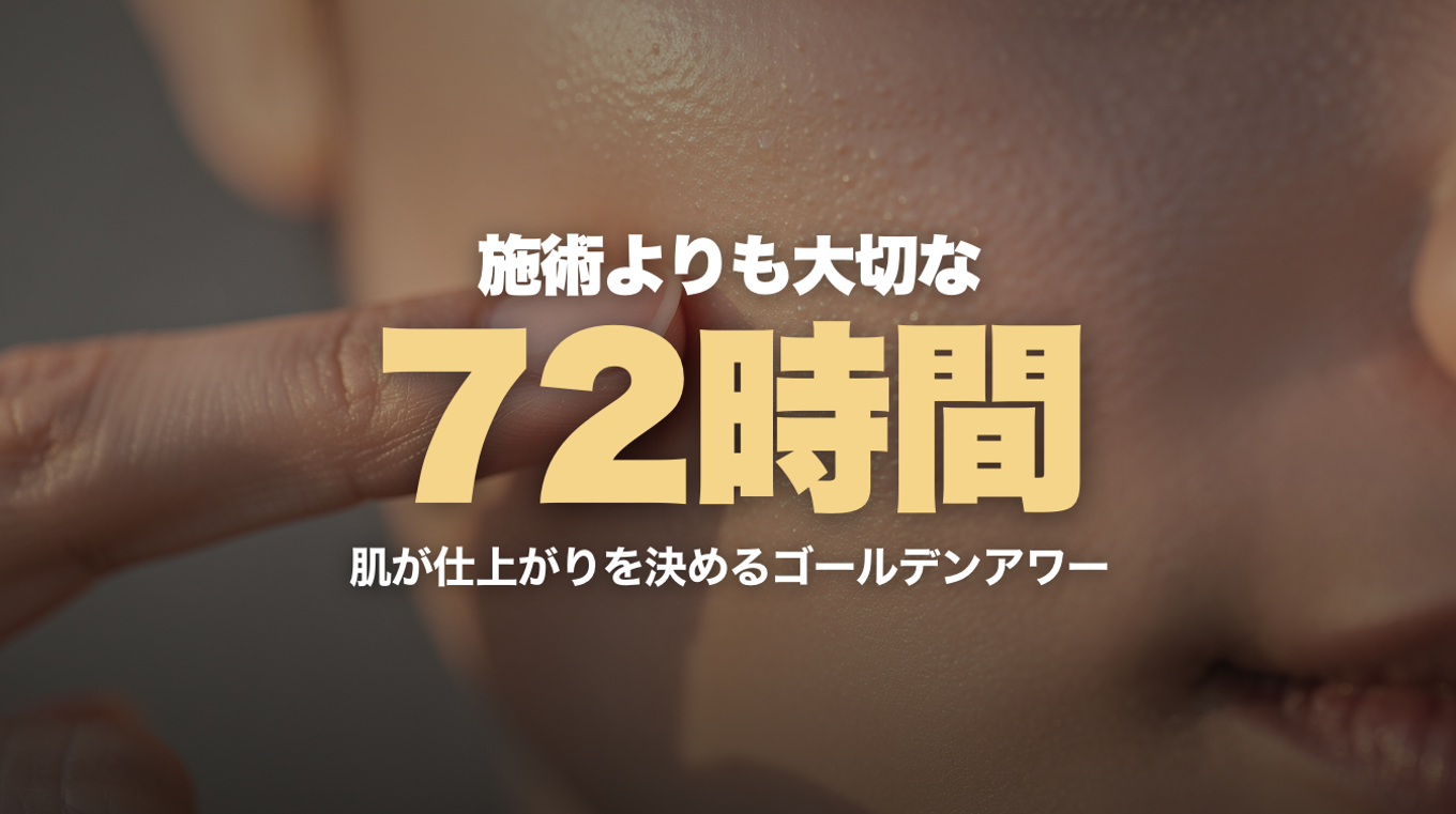 施術後72時間を設計するというケルバのゴールデンアワーケアテーマを表現したミニマルなタイトルバナー