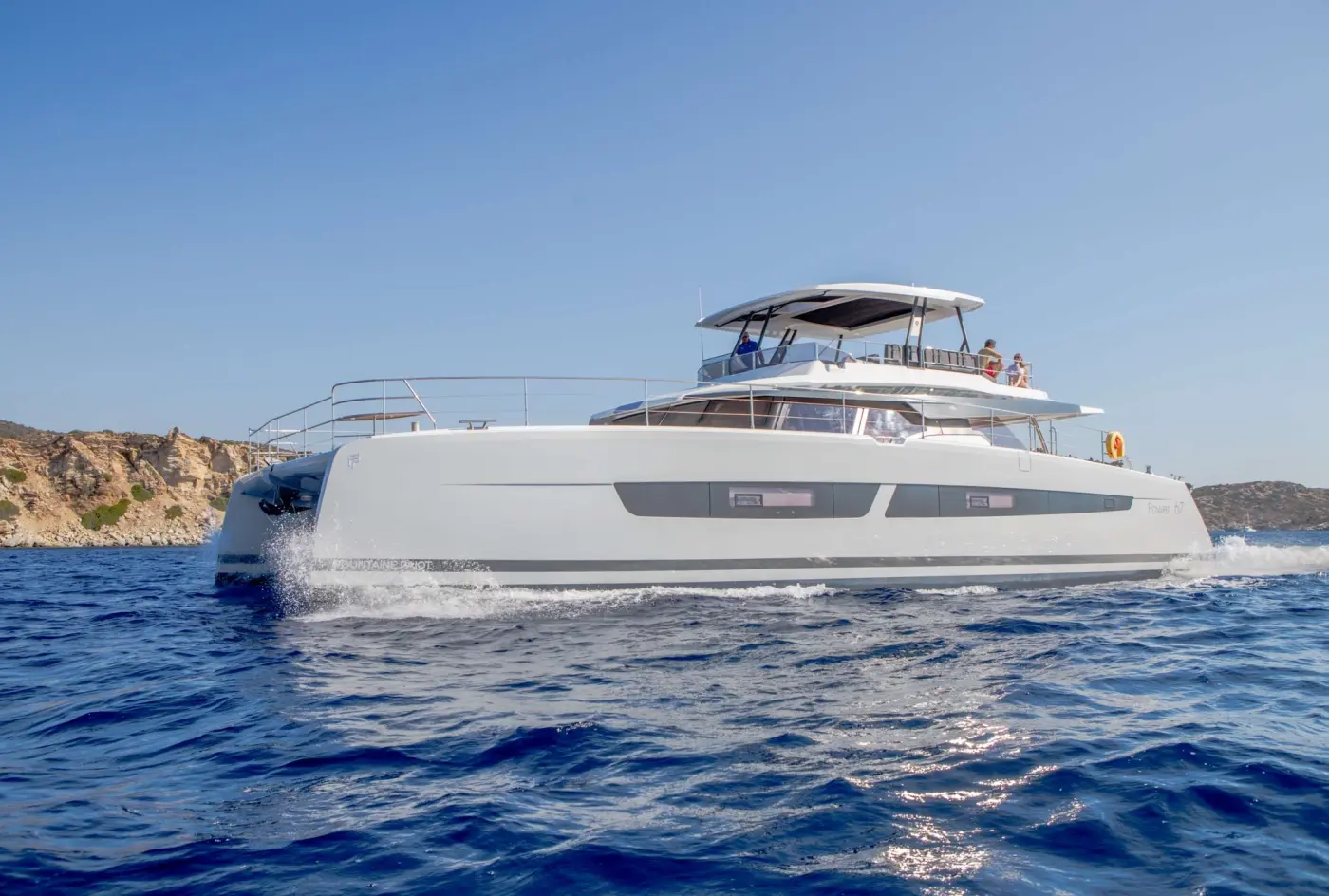 Brand new Fountaine Pajot Power 67 catamaran Majesty of Greece in Greek waters, the calibre of yacht a verified broker stands behind