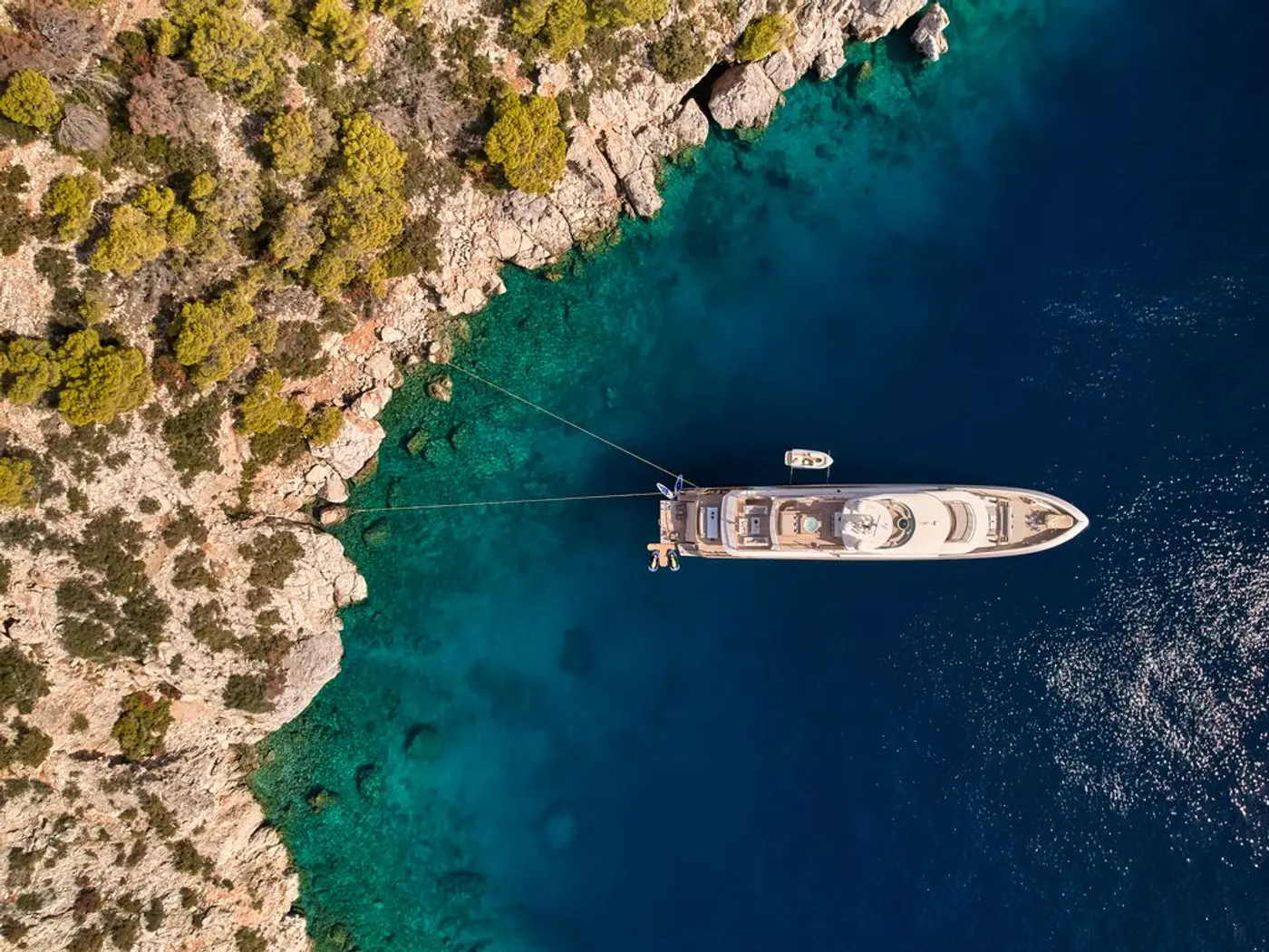 M/Y LA PELLEGRINA 1, a 50 metre Couach motor yacht from the George Yachts crewed fleet, in Greek waters