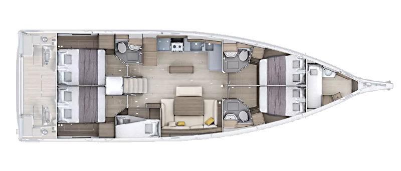 Oceanis 52 - Deck Layout