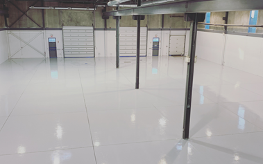 Epoxy floor with a lot of foot traffic