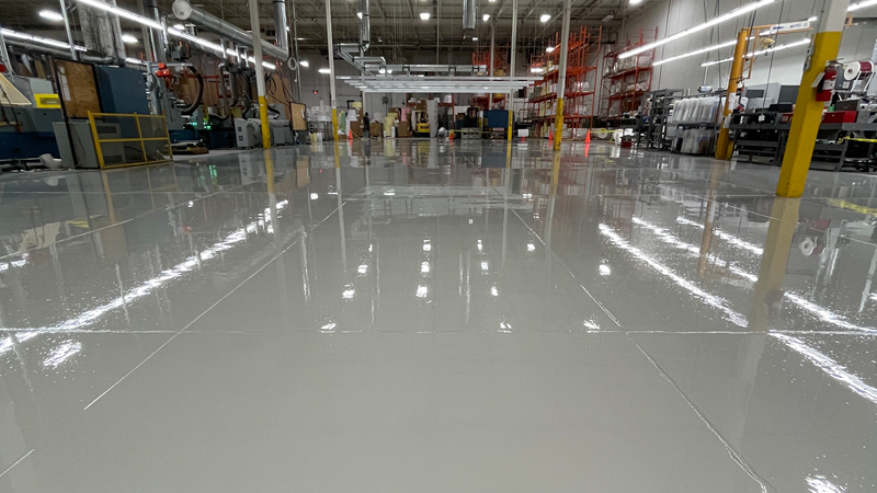 Warehouse with epoxy floor