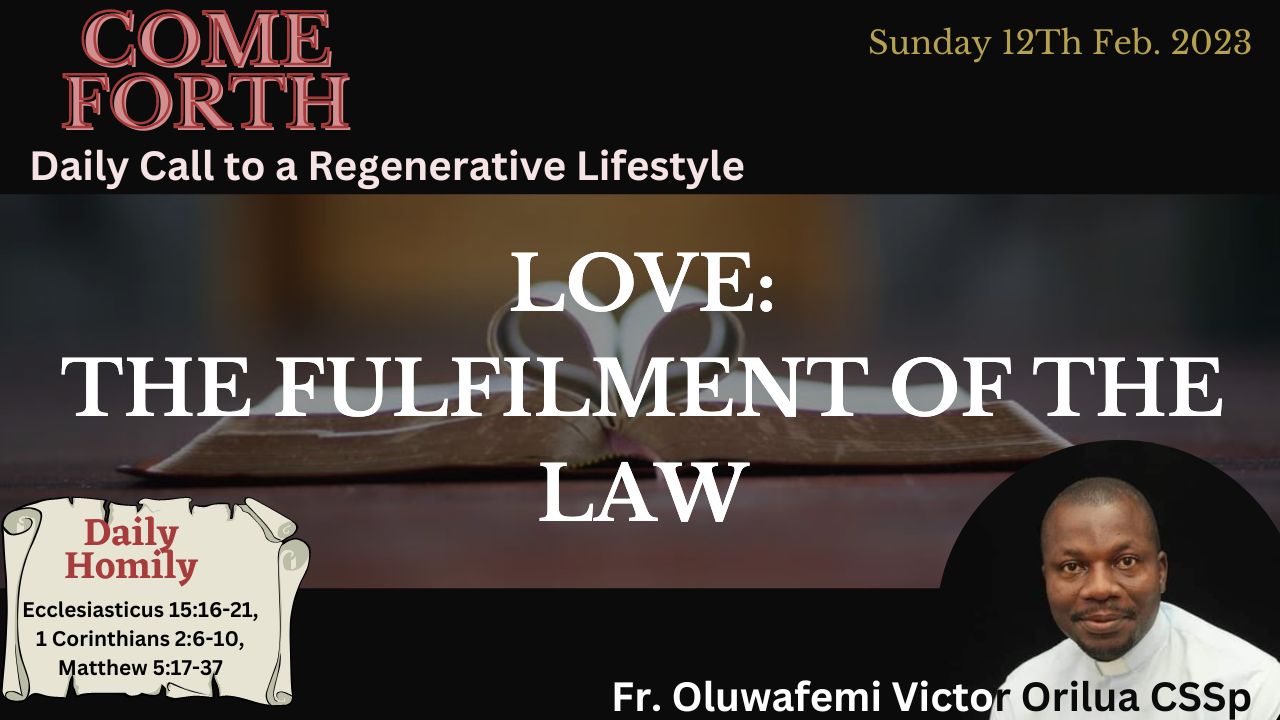 LOVE: THE FULFILMENT OF THE LAW, By Fr Oluwafemi Victor Orilua, CSSp