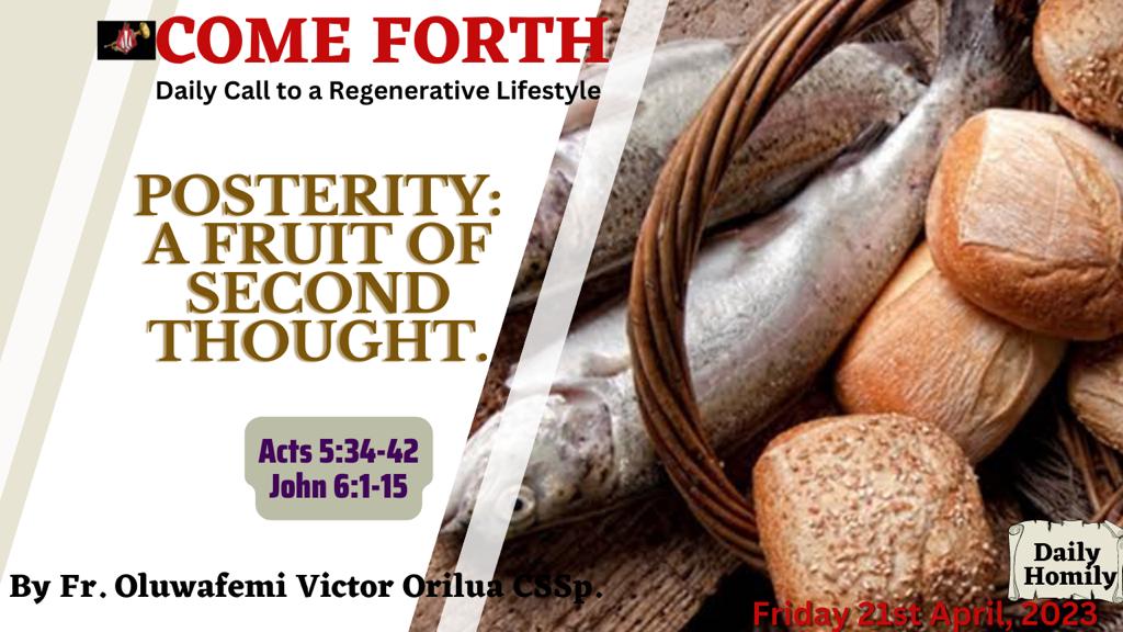 POSTERITY: A FRUIT OF SECOND THOUGHT, By Fr Oluwafemi Victor Orilua CSSp