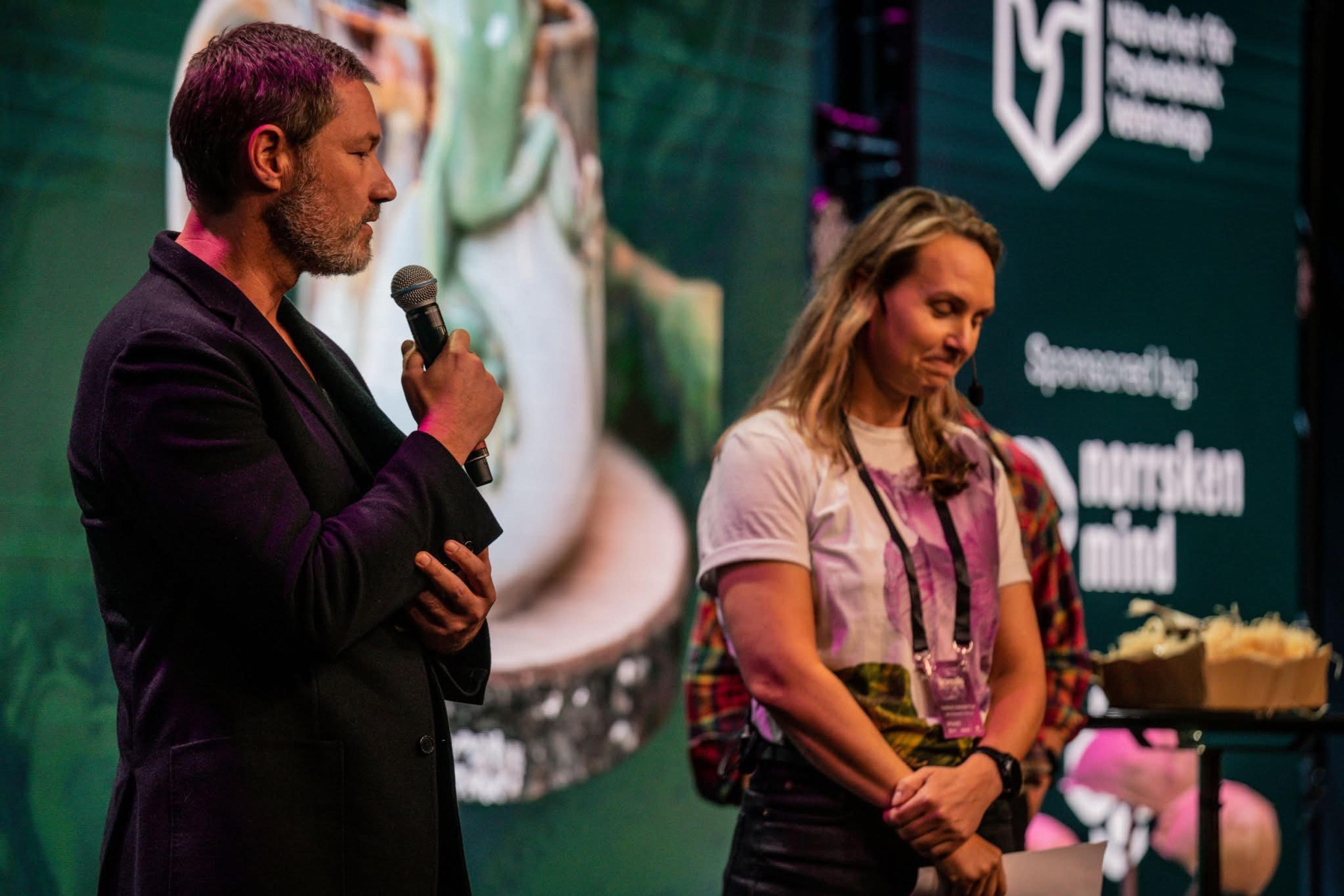 Dr. Lowan Stewart receiving the Pioneer Award at Borealis Psychedelic Science Summit 2025