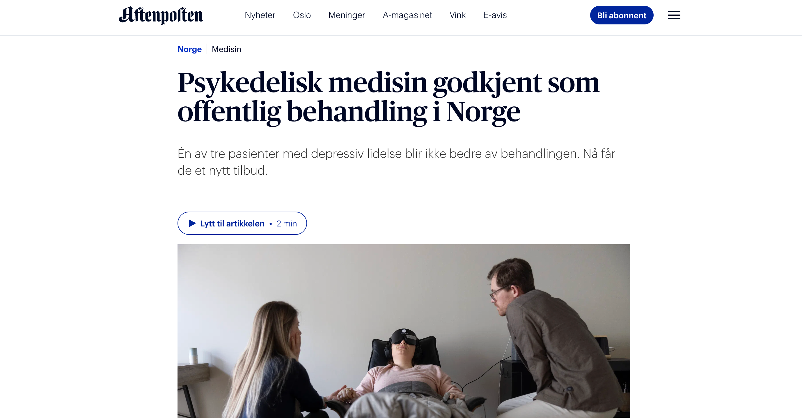 Først i verden: Psykedelisk medisin godkjent i Norge