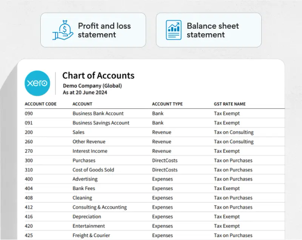 xero-chart-of-accounts