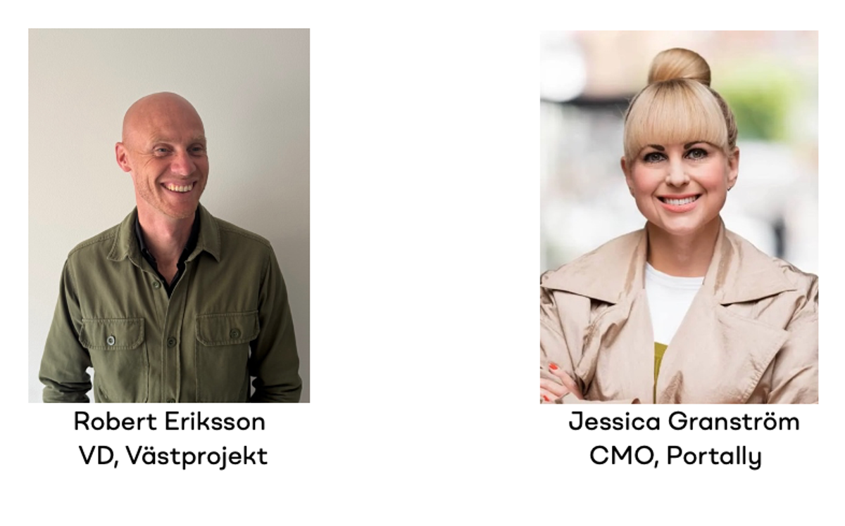 Robert Eriksson, VD Västprojket & Jessica Granström CMO Portally