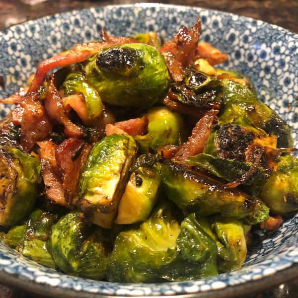 Dorie Greenspan’s Maple Syrup and Mustard Brussels Sprouts