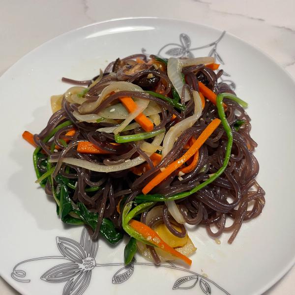 Japchae (Korean Glass Noodle Stir-Fry)