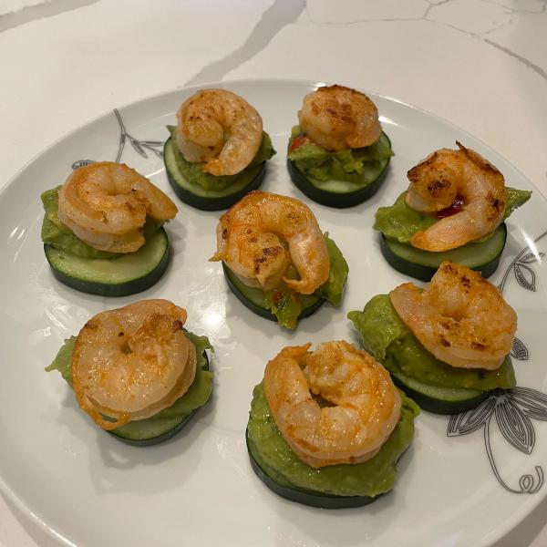 Cucumber Shrimp Guacamole