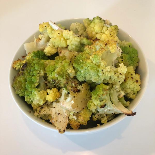 Garlic and Lemon Roasted Romanesco