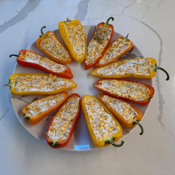 Everything Cream Cheese Stuffed Mini Peppers