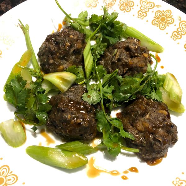 Vegetarian Meatballs with Soy Honey Glaze