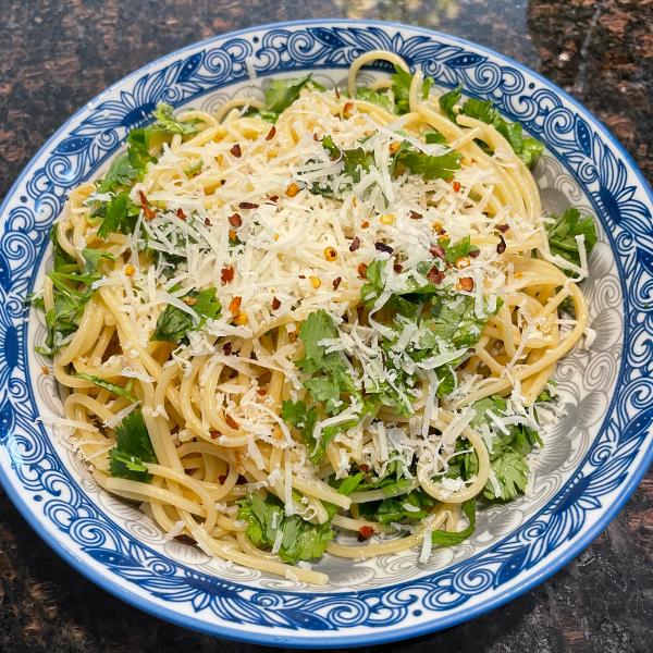 Midnight Pasta With Garlic, Anchovy and Red Pepper