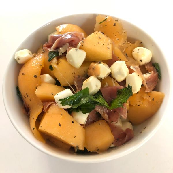 Cantaloupe and Mozzarella Caprese Salad