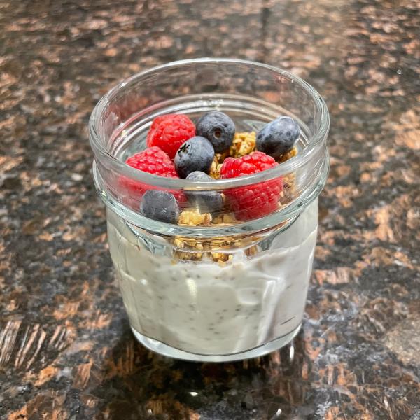 Chia Pudding with Granola and Berries