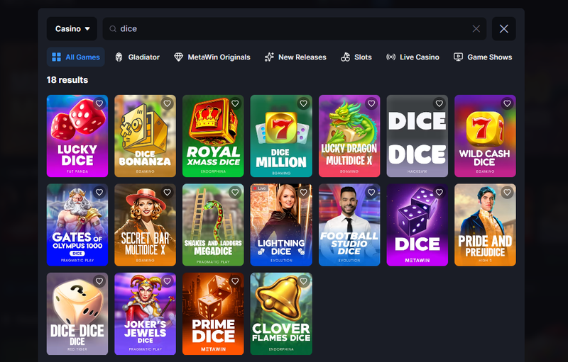 Pick a dice game
