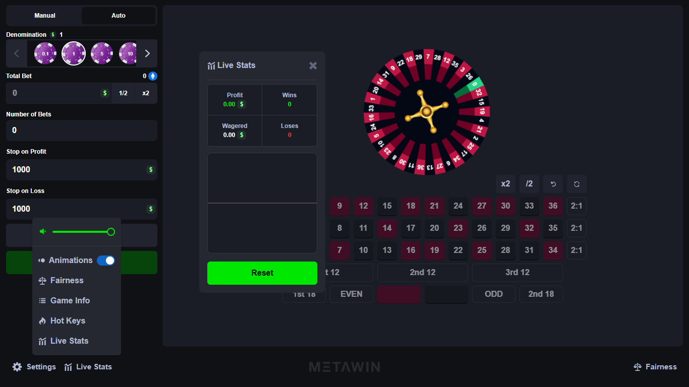MetaWin Roulette  screenshot