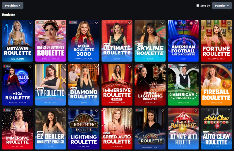 Choose a Roulette table