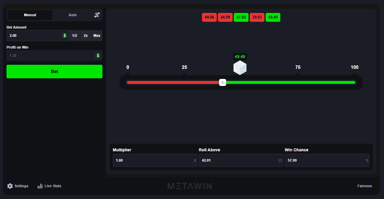 MetaWin Dice Screenshot