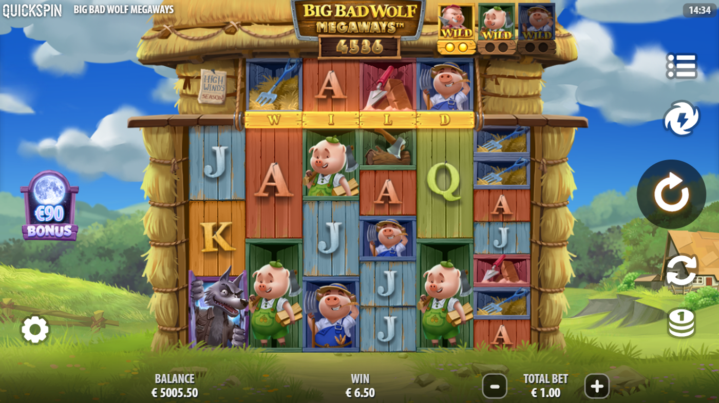 Big Bad Wolf Megaways slot gameplay