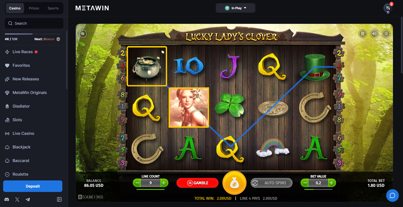Lucky Lady's Clover slot on MetaWin Casino